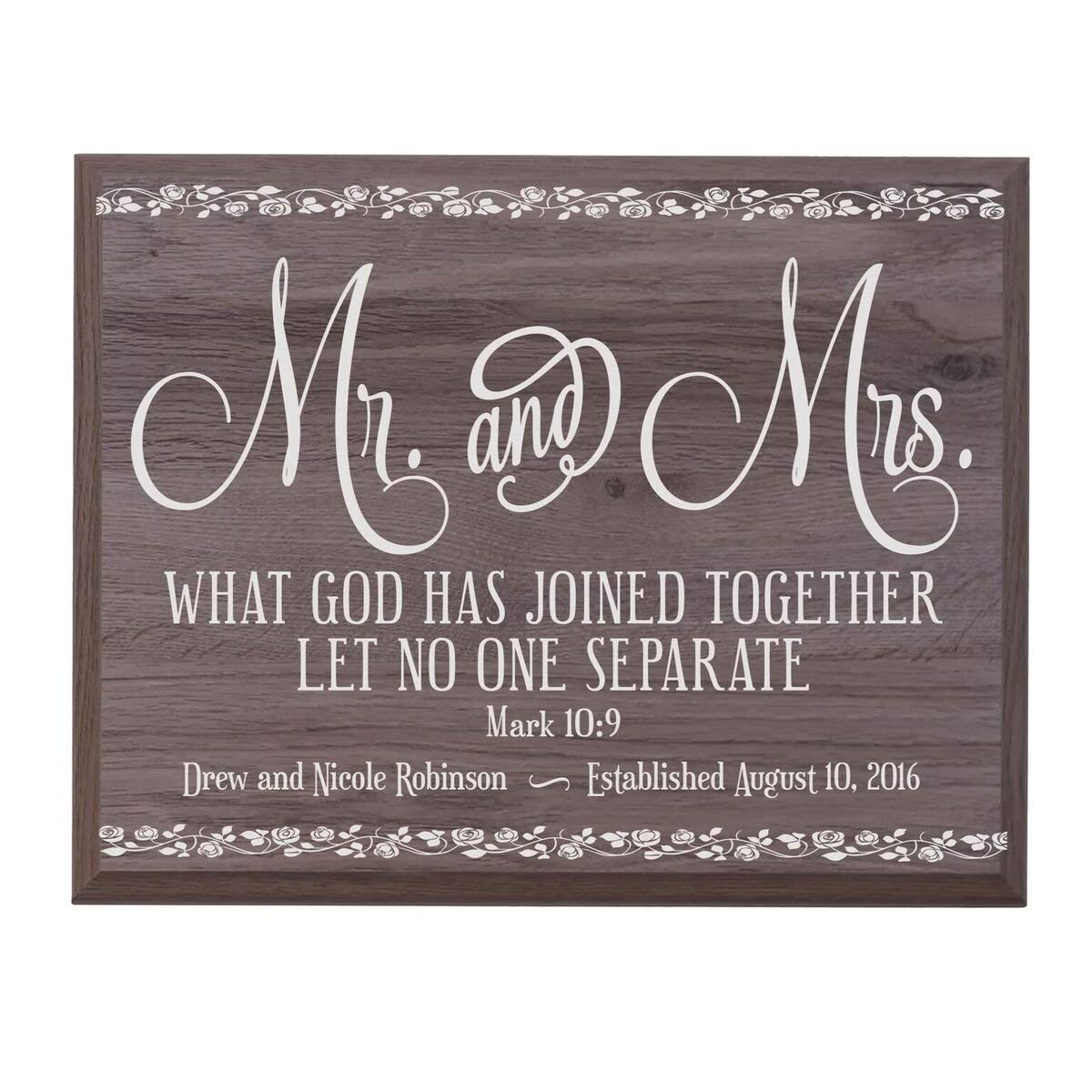 Personalized Wedding Anniversary Wall Plaque Gift - Mr. & Mrs. - LifeSong Milestones