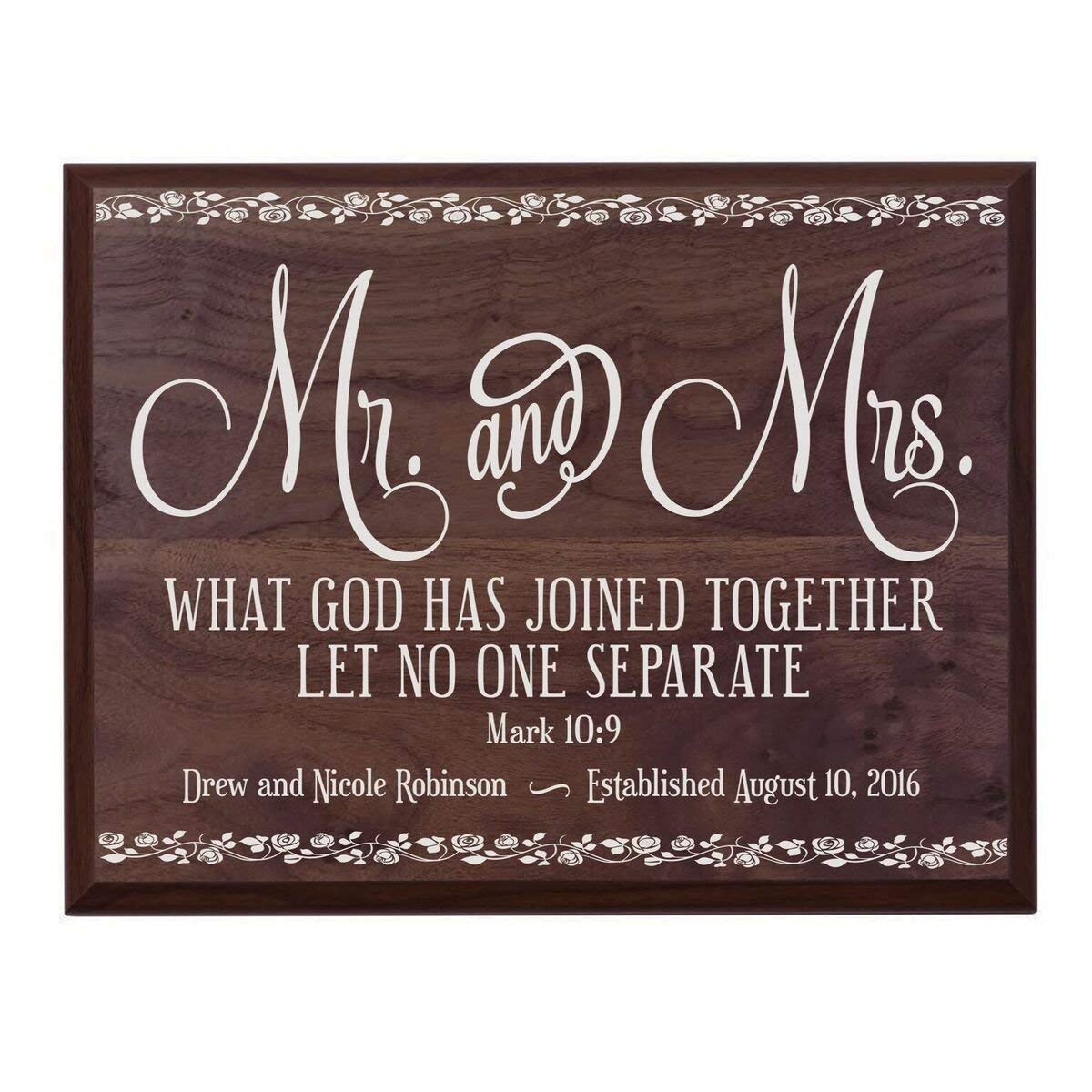 Personalized Wedding Anniversary Wall Plaque Gift - Mr. & Mrs. - LifeSong Milestones
