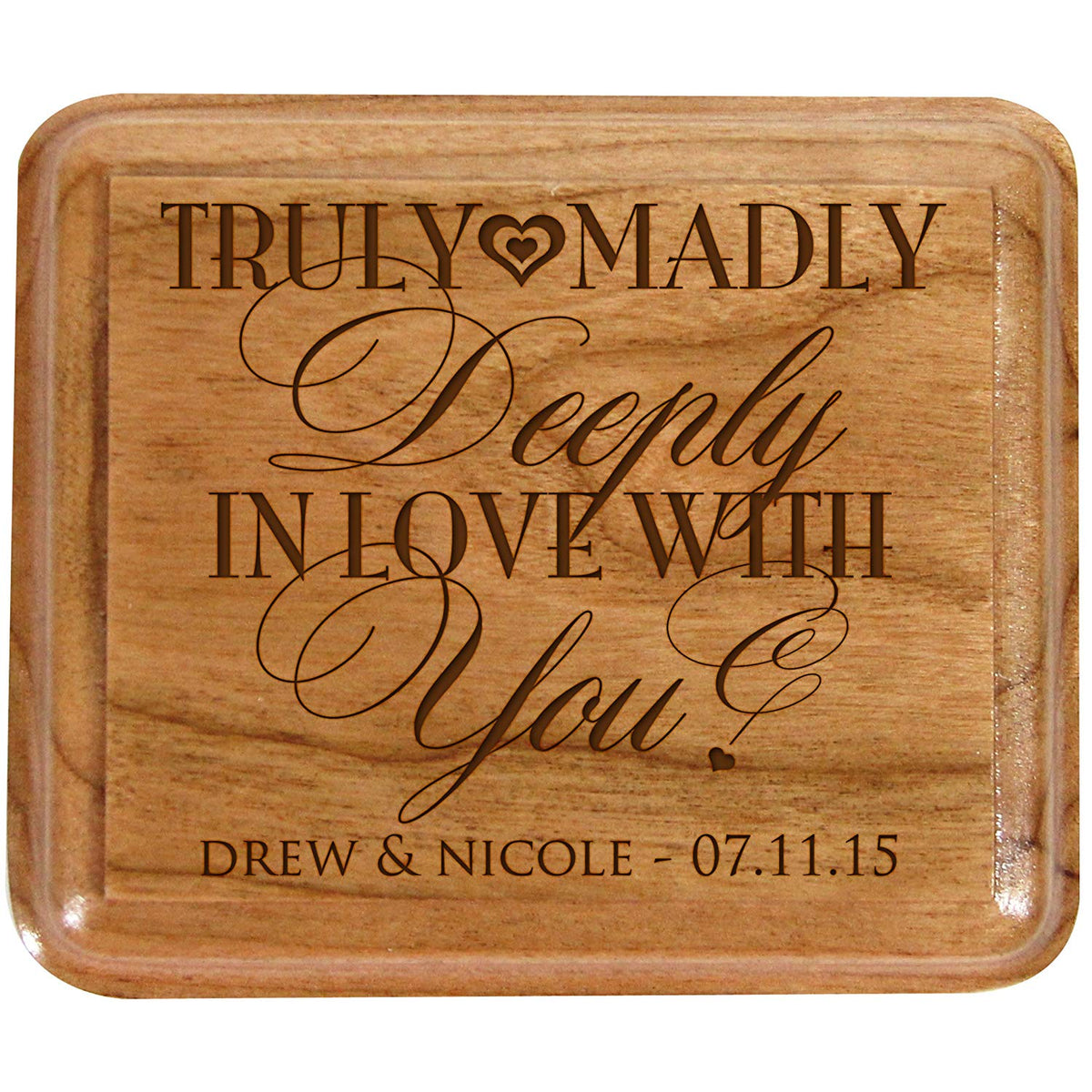 Personalized Wedding Ceremony Ring Box - Deeply In Love - LifeSong Milestones