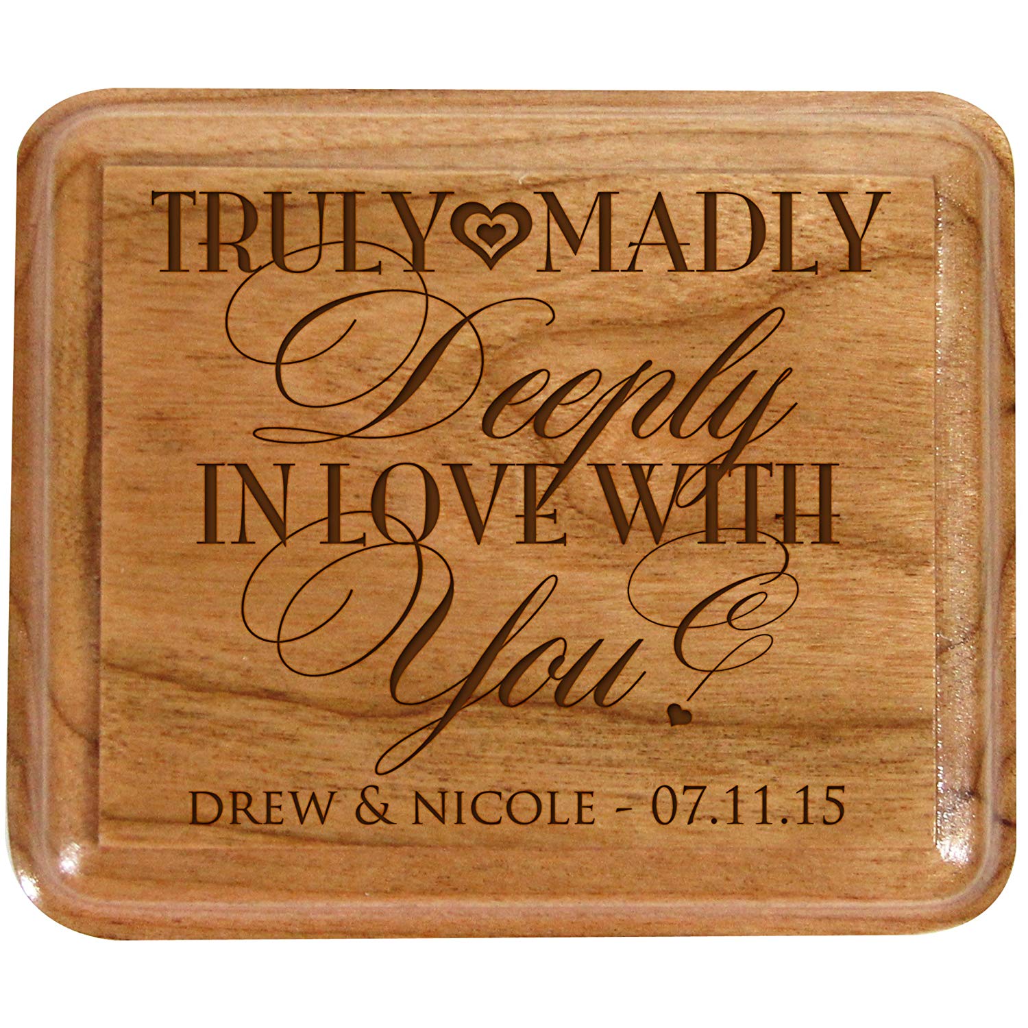 Personalized Wedding Ceremony Ring Box - Deeply In Love - LifeSong Milestones