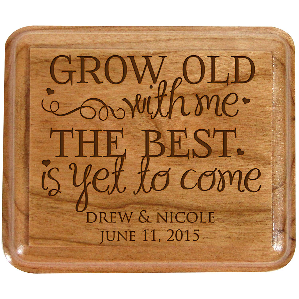 Personalized Wedding Ceremony Ring Box &quot;Grow Old With Me&quot; - LifeSong Milestones