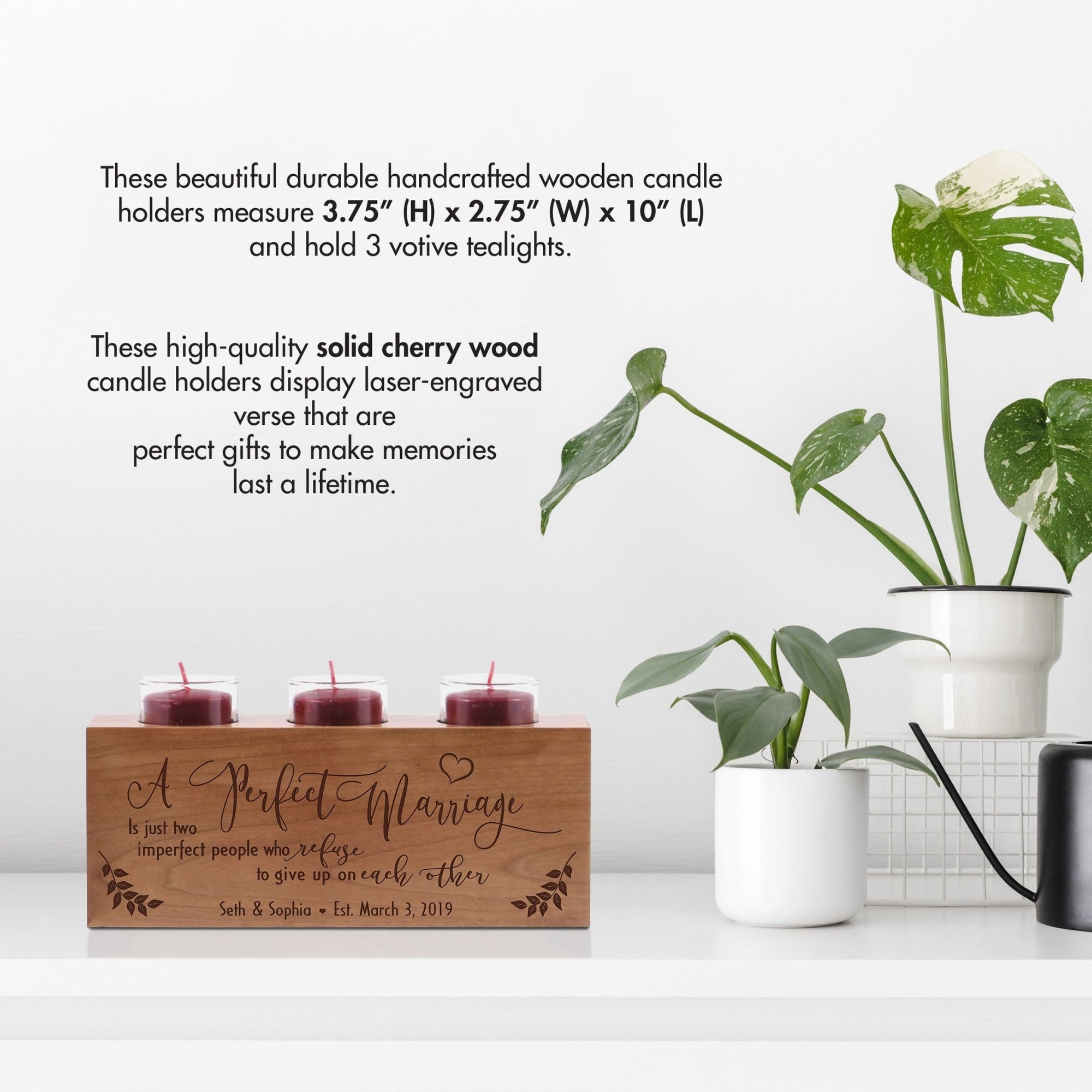 Personalized Wedding Cherry Candle Holder - A Perfect Marriage - LifeSong Milestones