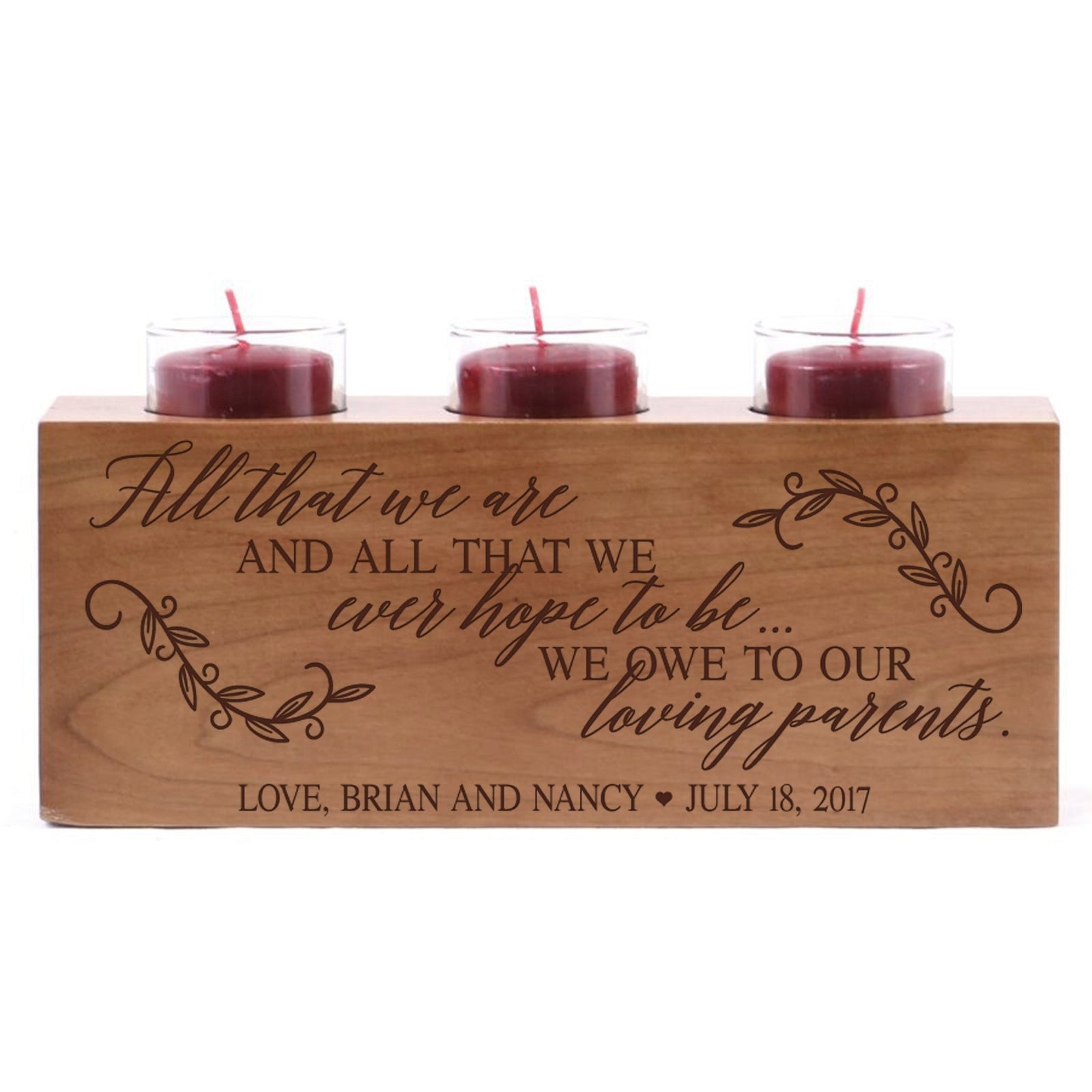 Personalized Wedding Cherry Candle Holder - All That We Are - LifeSong Milestones