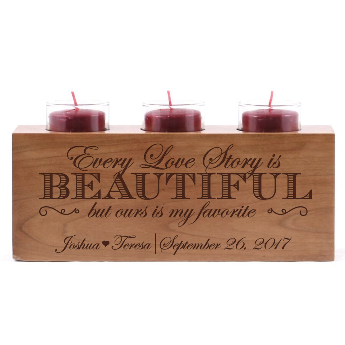 Personalized Wedding Cherry Candle Holder - Every Love Story - LifeSong Milestones