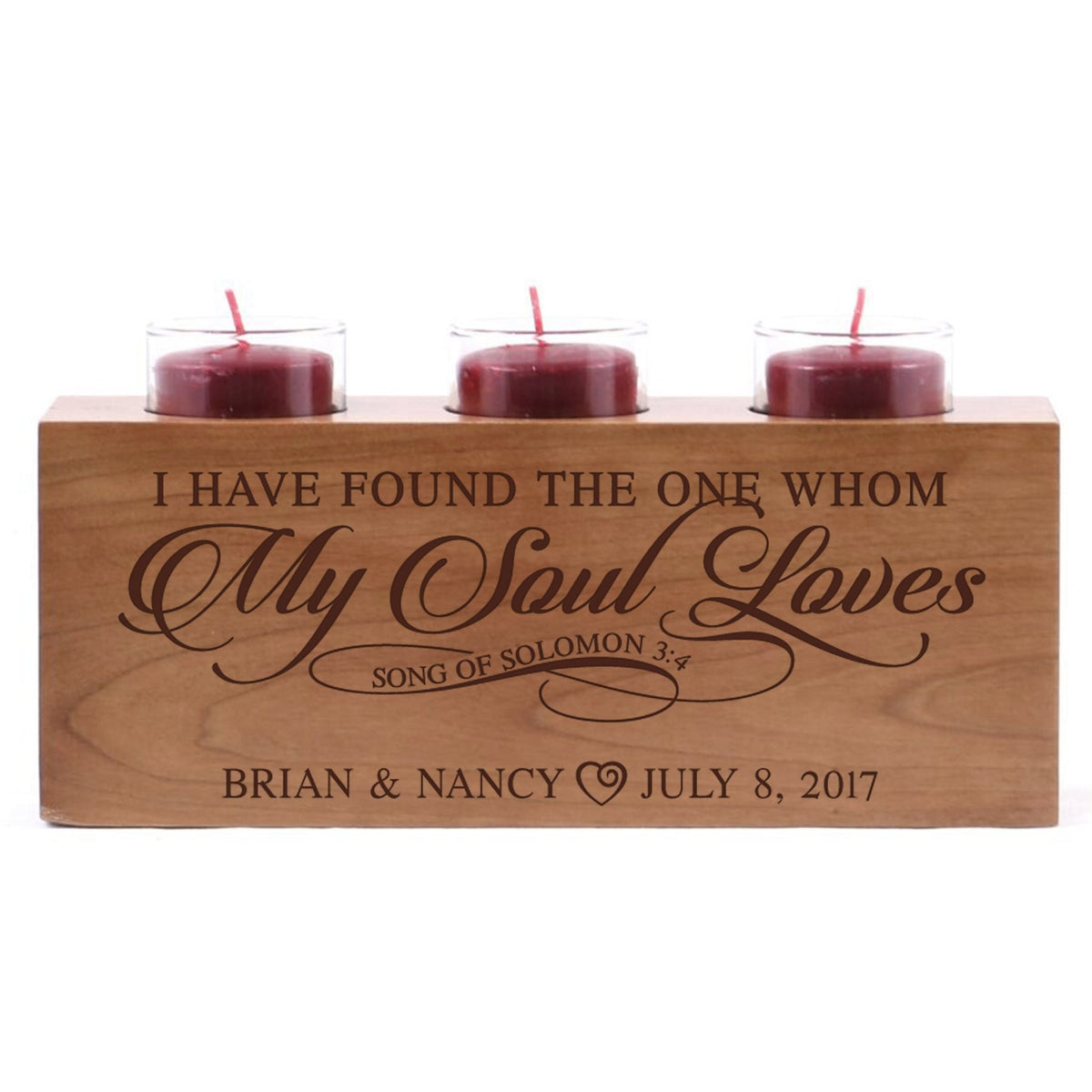 Personalized Wedding Cherry Candle Holder - Found The One - LifeSong Milestones