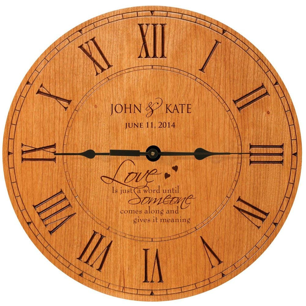 Personalized Wedding Clock &quot; Love is just a word until Someone comes along and give it meaning&quot; - LifeSong Milestones