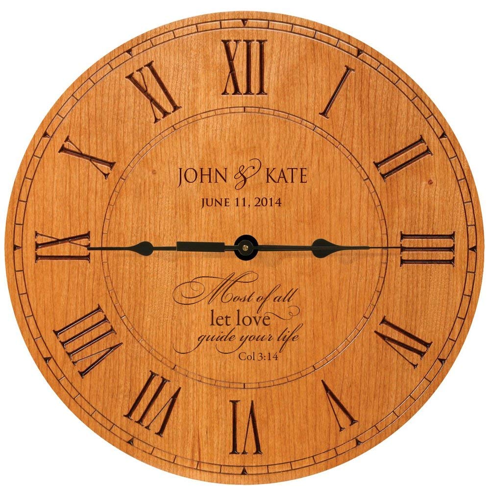 Personalized Wedding Clock &quot;Most of All Let Love guide your Life&quot; - LifeSong Milestones