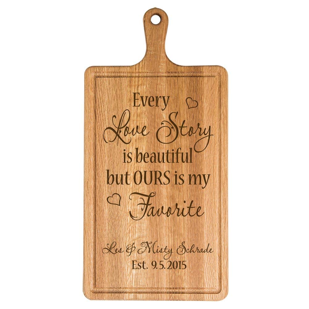 Personalized Wedding Cutting Board Gift - Every love Story - LifeSong Milestones