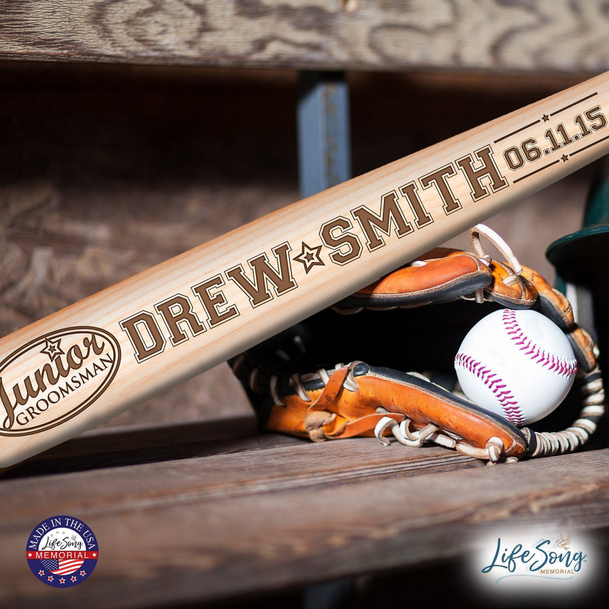 Personalized Wedding Gift for Best Man Baseball Bat - Groomsman - LifeSong Milestones