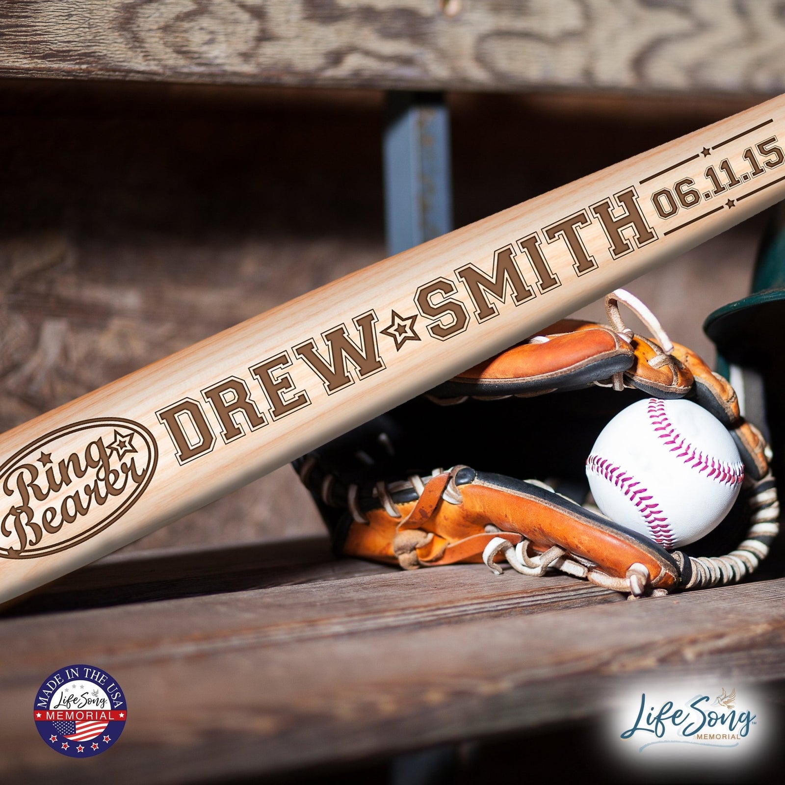 Personalized Wedding Gift for Best Man Baseball Bat - Groomsman - LifeSong Milestones