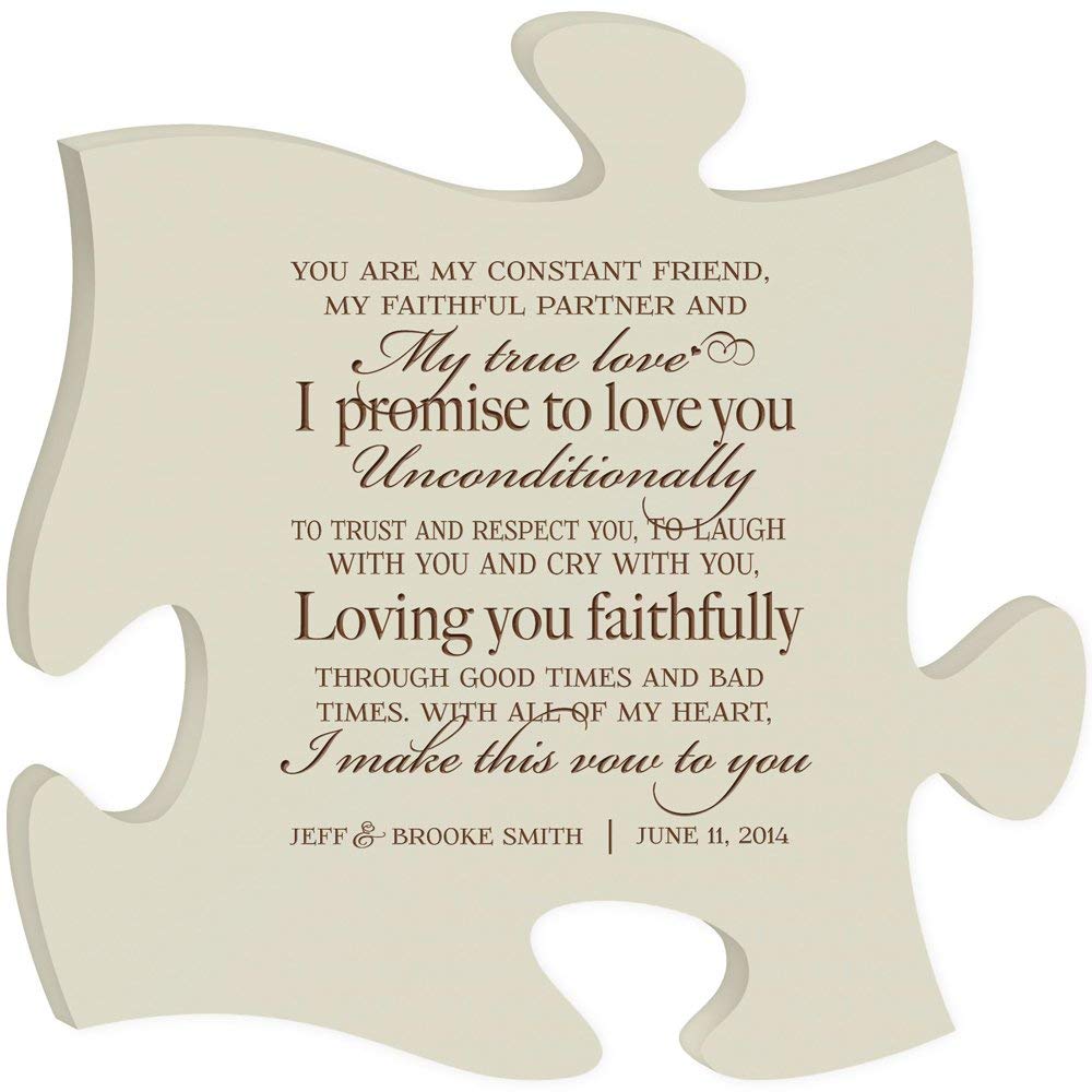 Personalized Wedding Gift Wall Art Puzzle Piece - True Love - LifeSong Milestones