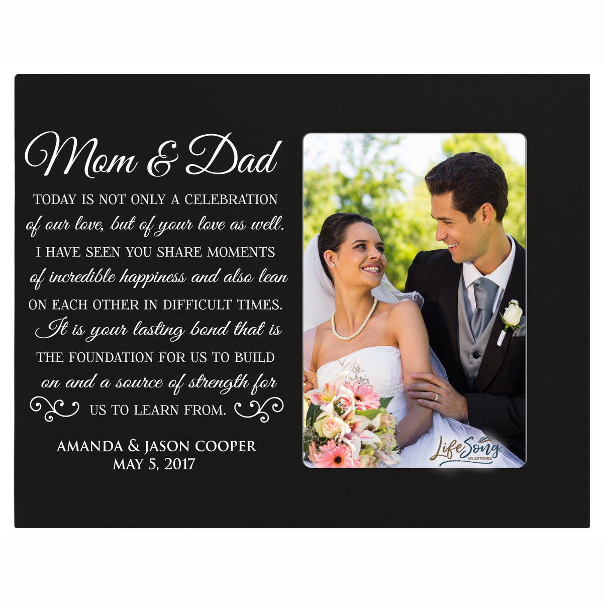 Personalized Wedding Keepsake Picture Frames - Mom and Dad - LifeSong Milestones