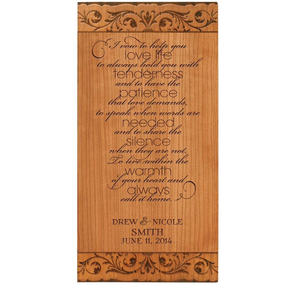 Personalized Wedding Marriage Promise for Bride & Groom or Anniversary Couple - LifeSong Milestones