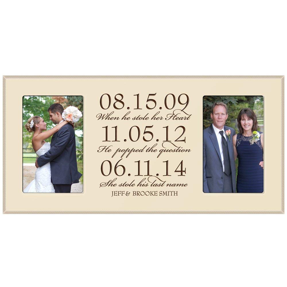 Personalized Wedding Photo Picture Frame Gift Idea &quot;Stole Her Heart&quot; - LifeSong Milestones