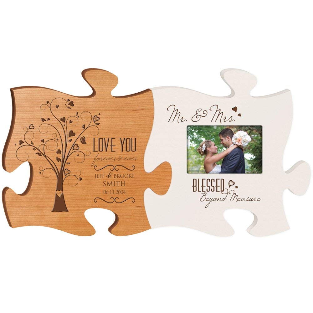 Personalized Wedding Picture Frame Puzzle Gift Love You Forever - LifeSong Milestones