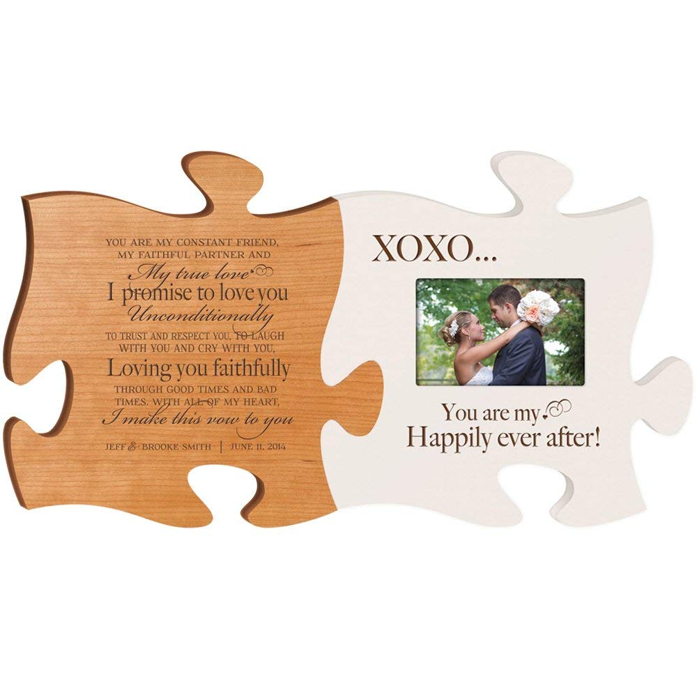 Personalized Wedding Picture Frame Puzzle Gift My True Love - LifeSong Milestones