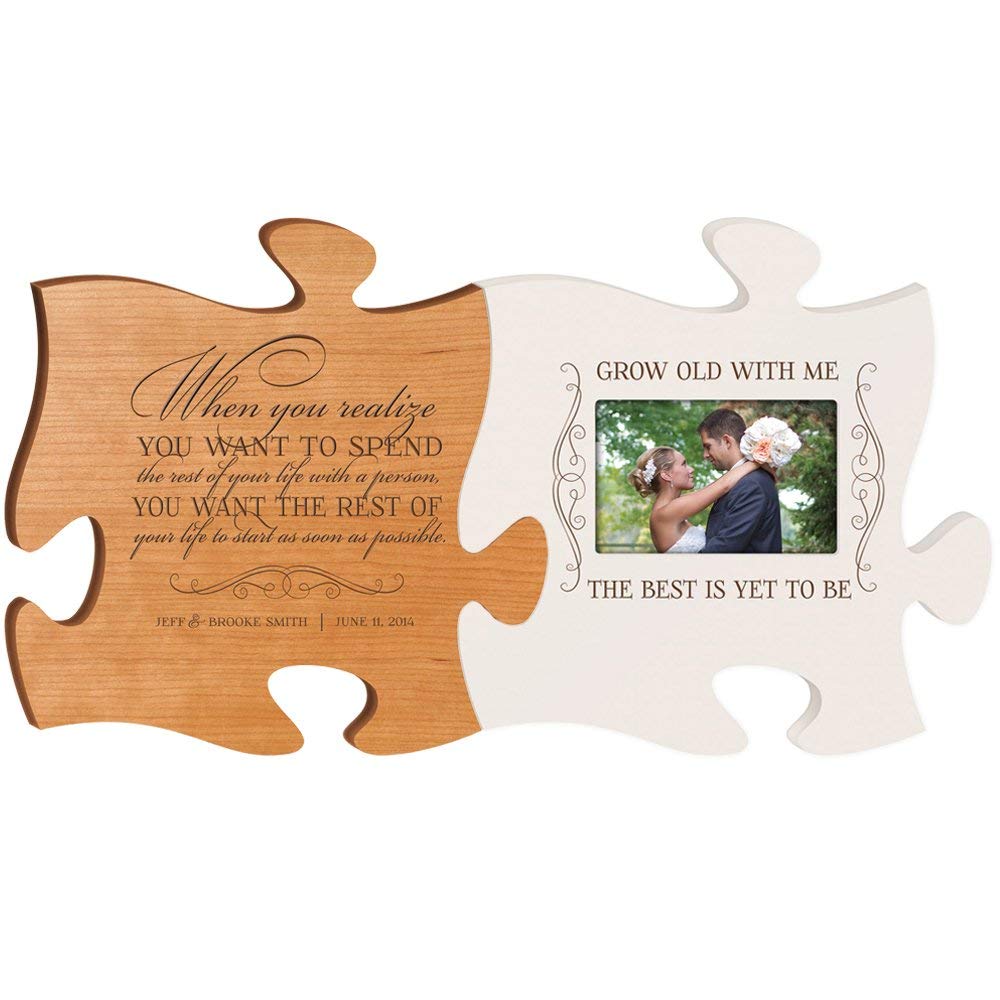 Personalized Wedding Picture Frame Puzzle Gift When You Realized - LifeSong Milestones