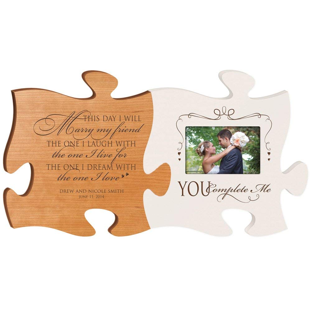 Personalized Wedding Picture Frame Puzzle Piece - Marry My Friend - LifeSong Milestones