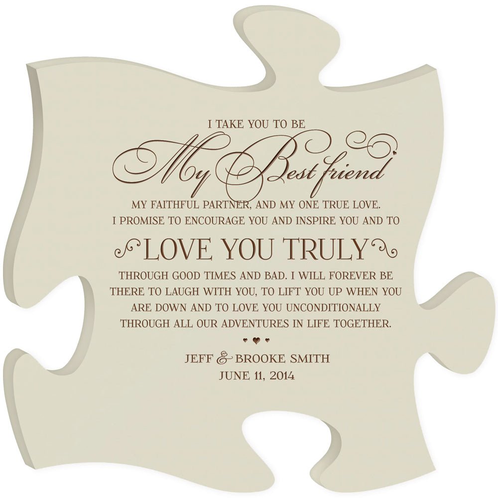 Personalized Wedding Puzzle Piece Sign Wall Art - LifeSong Milestones