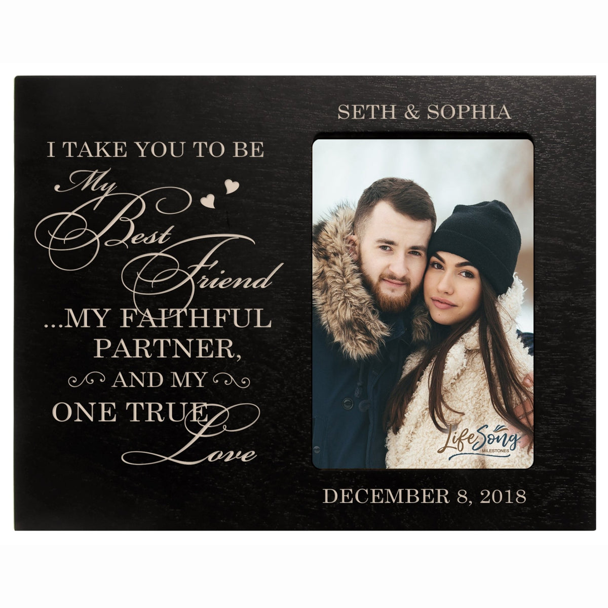 Personalized Wedding Vow Engraved Photo Frames - LifeSong Milestones