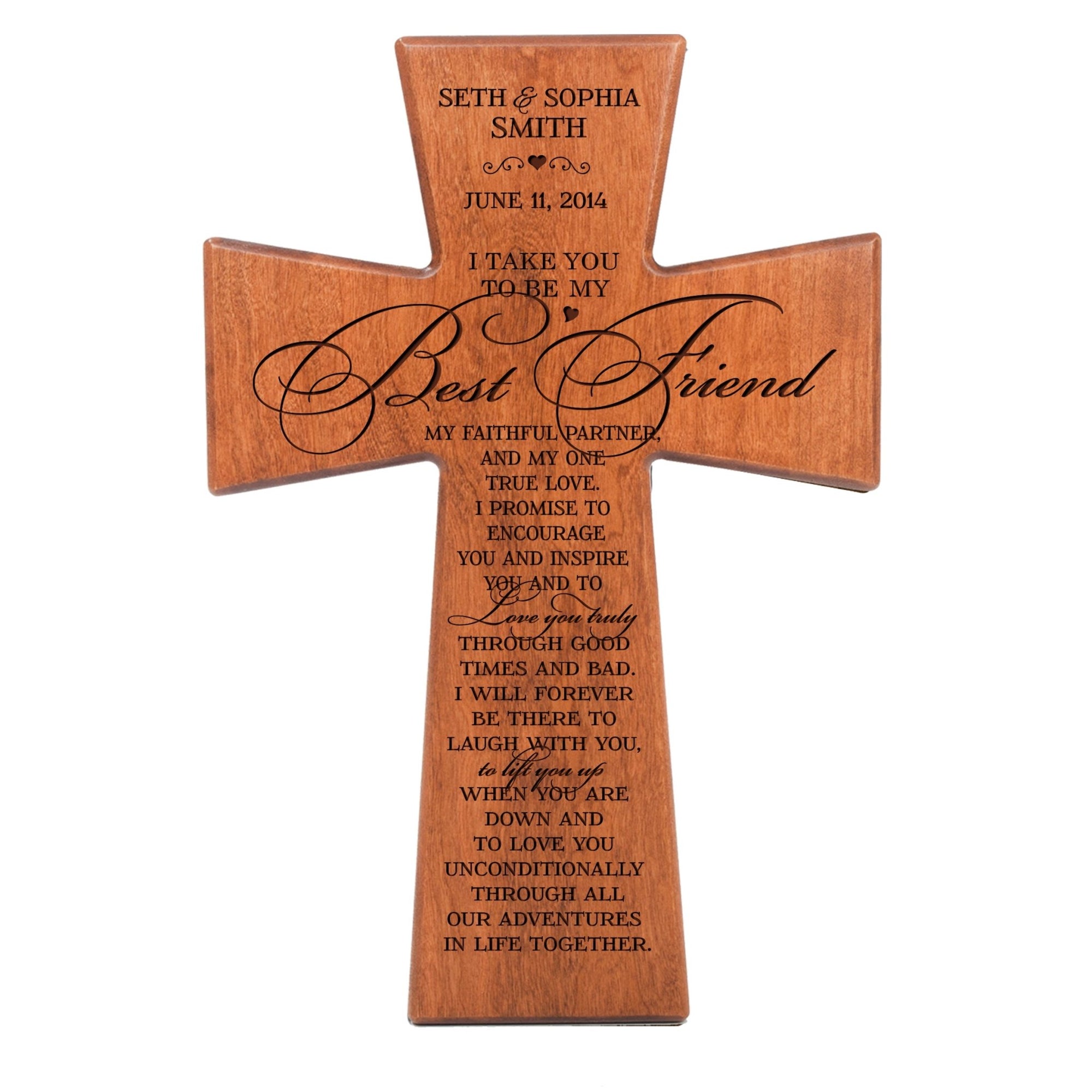 Personalized Wedding Vow Wall Crosses - My Best Friend - LifeSong Milestones
