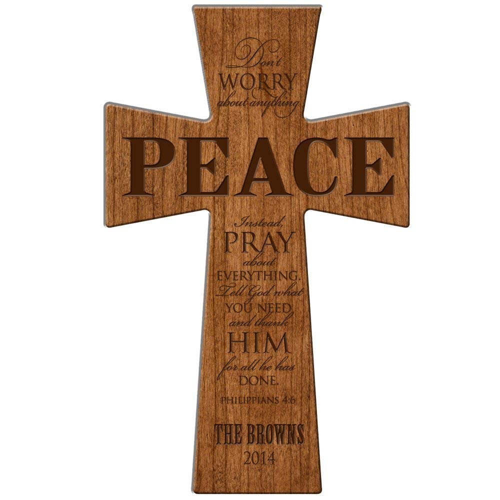 Personalized Wedding Wall Cross Gift &quot;Peace&quot; - LifeSong Milestones