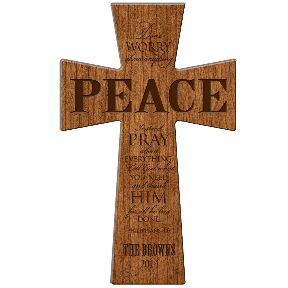 Personalized Wedding Wall Cross Gift "Peace" - LifeSong Milestones
