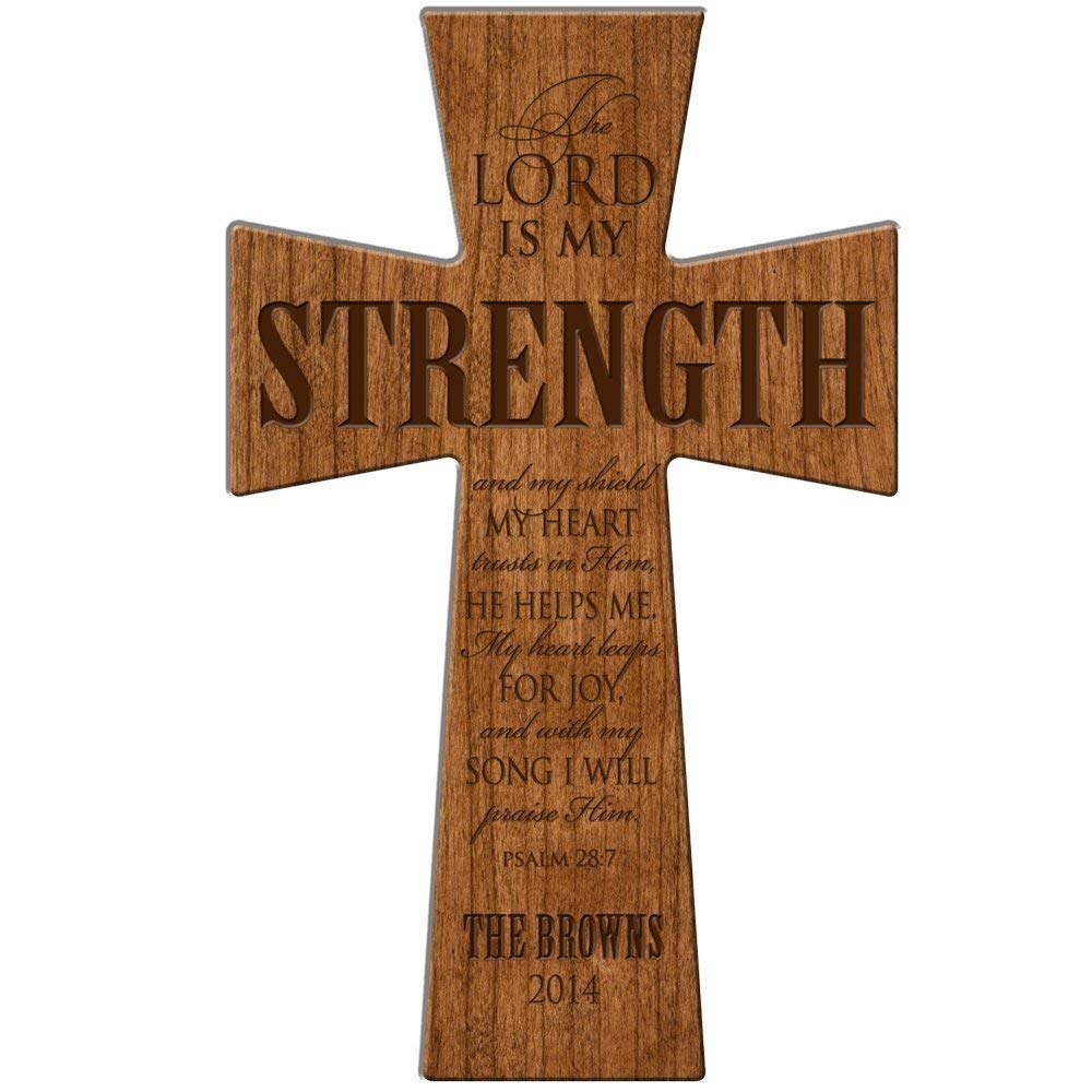 Personalized Wedding Wall Cross Gift &quot;Strength&quot; - LifeSong Milestones