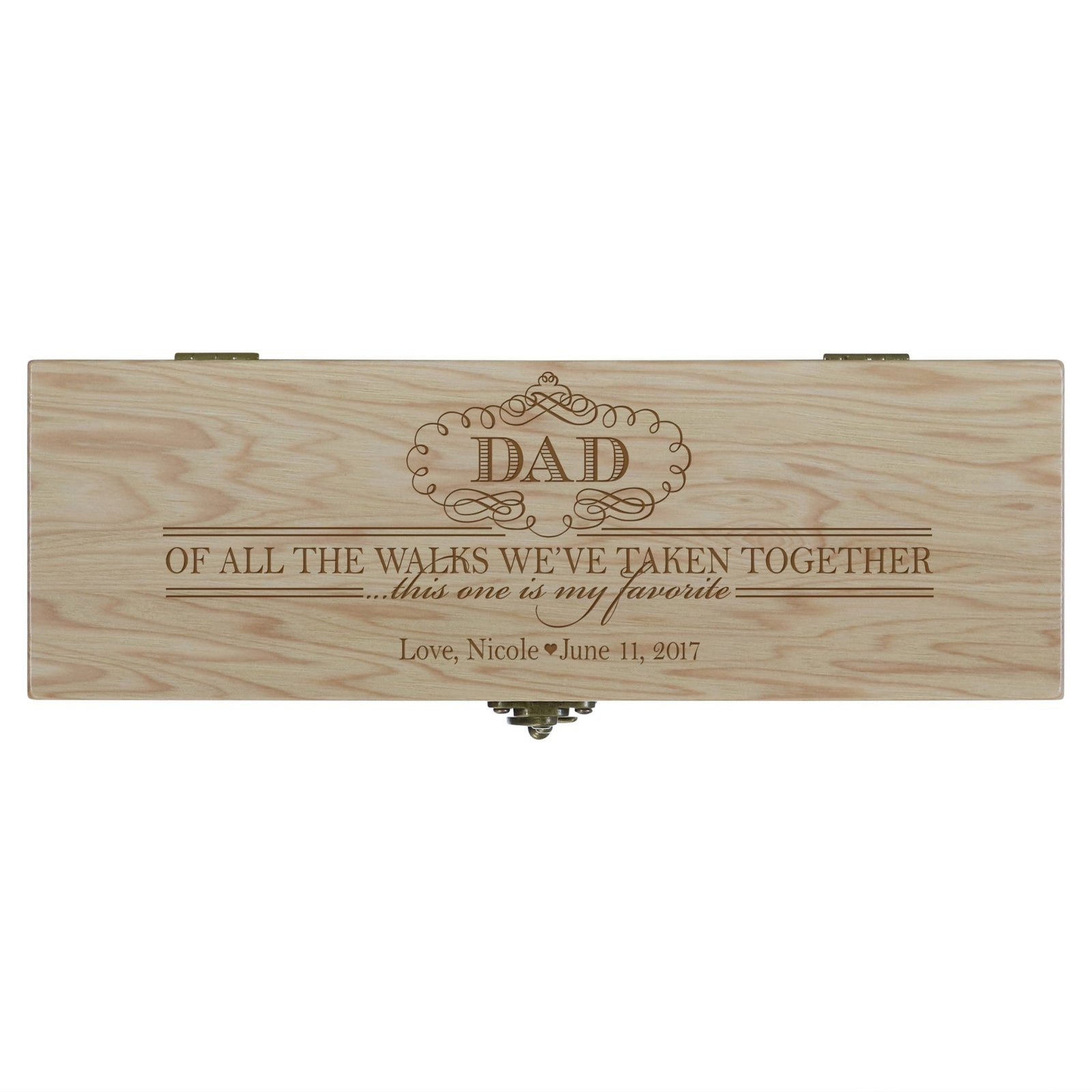 Personalized Wedding Wine Box with Latch - Dad of All The Walks - LifeSong Milestones