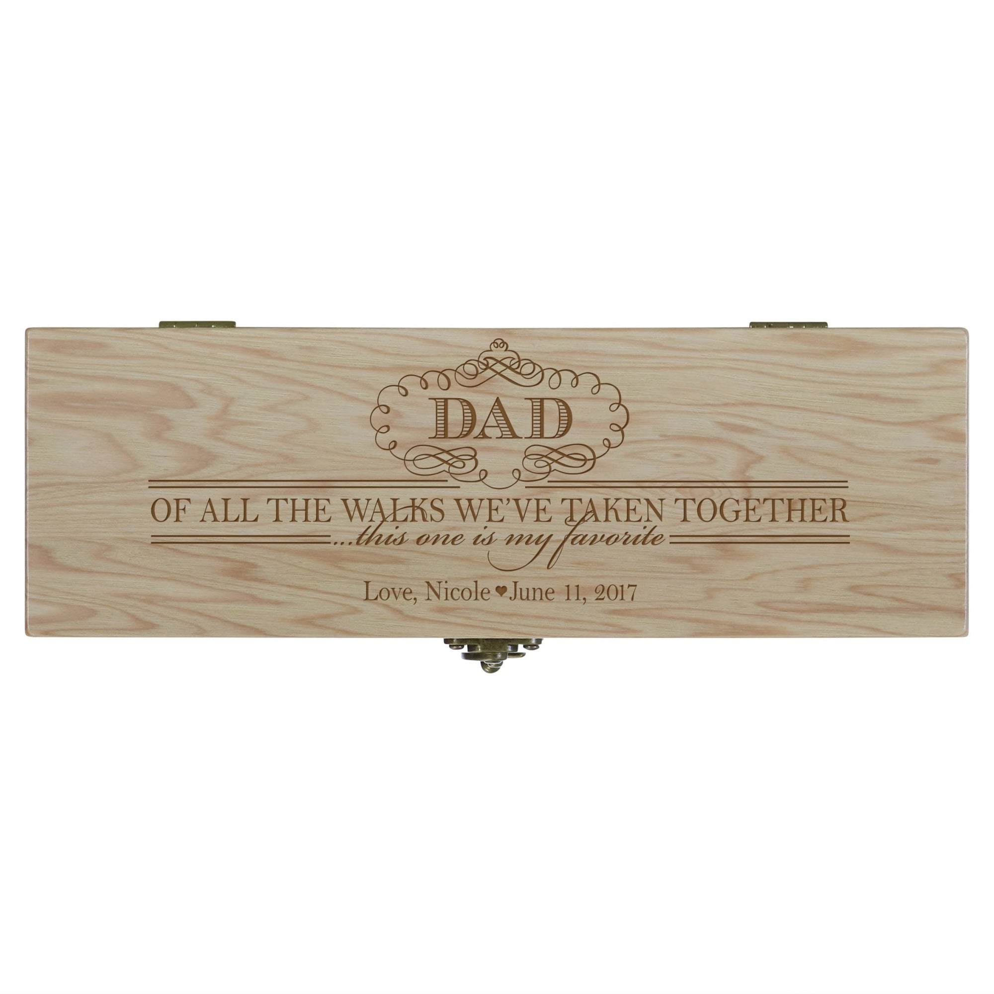 Personalized Wedding Wine Box with Latch - Dad of All The Walks - LifeSong Milestones