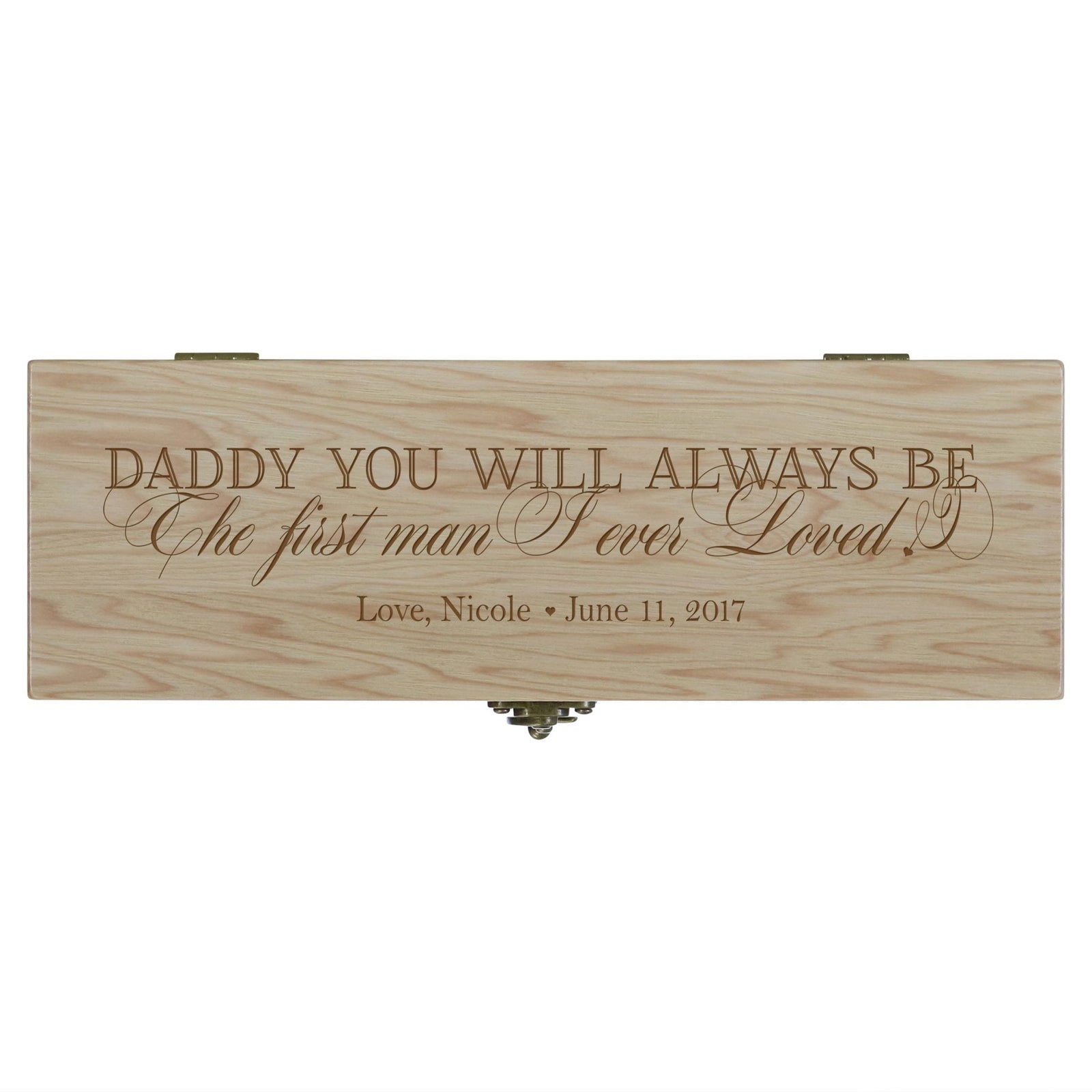 Personalized Wedding Wine Box with Latch - Daddy You Will Always - LifeSong Milestones