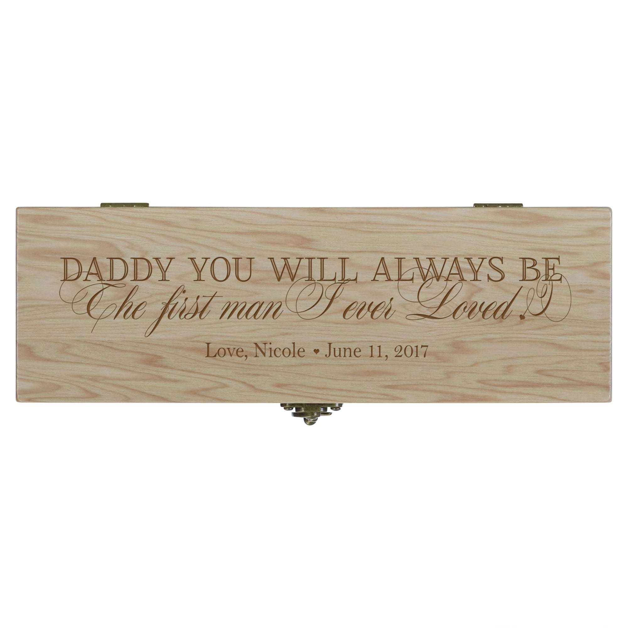 Personalized Wedding Wine Box with Latch - Daddy You Will Always - LifeSong Milestones