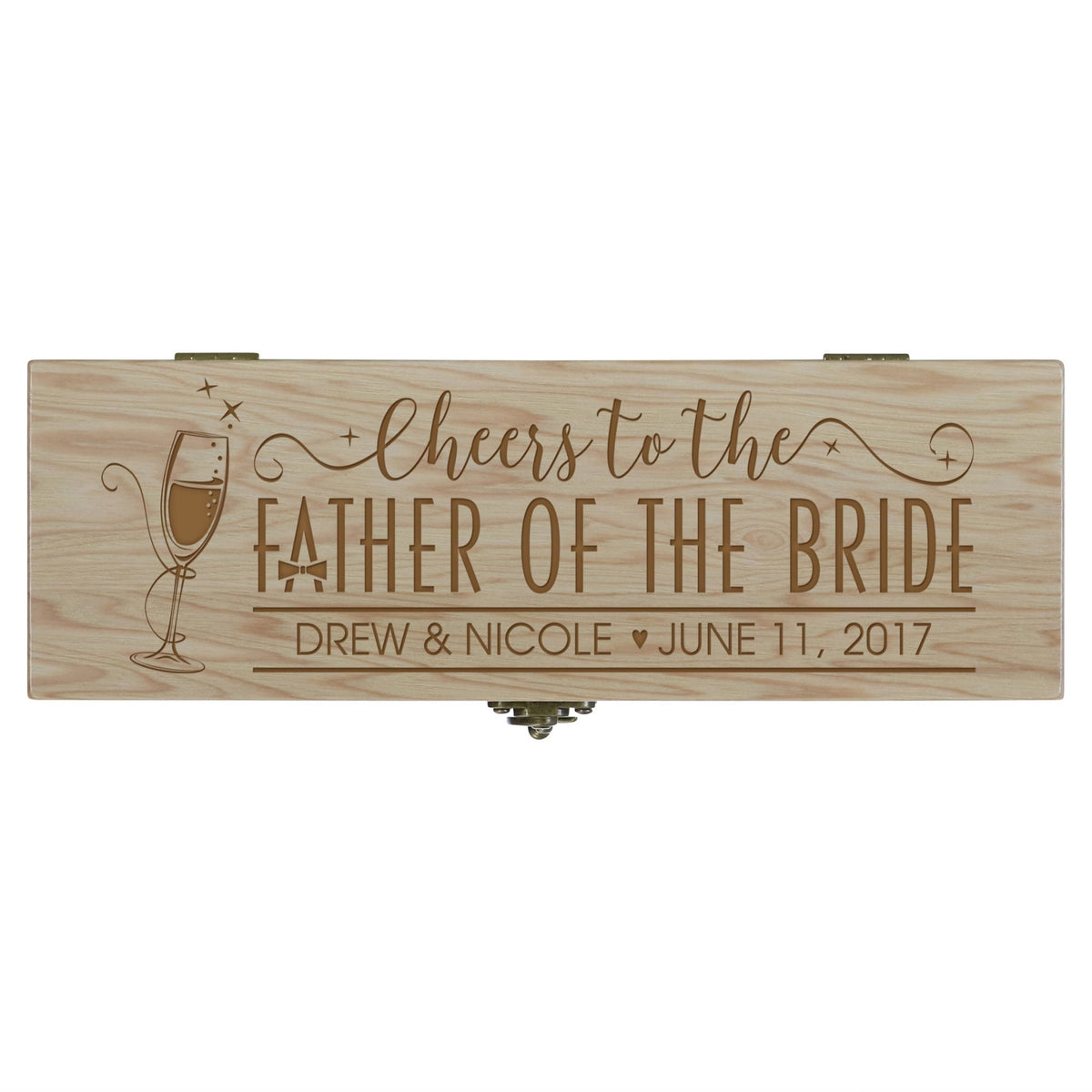 Personalized Wedding Wine Box with Latch - Father of The Bride - LifeSong Milestones
