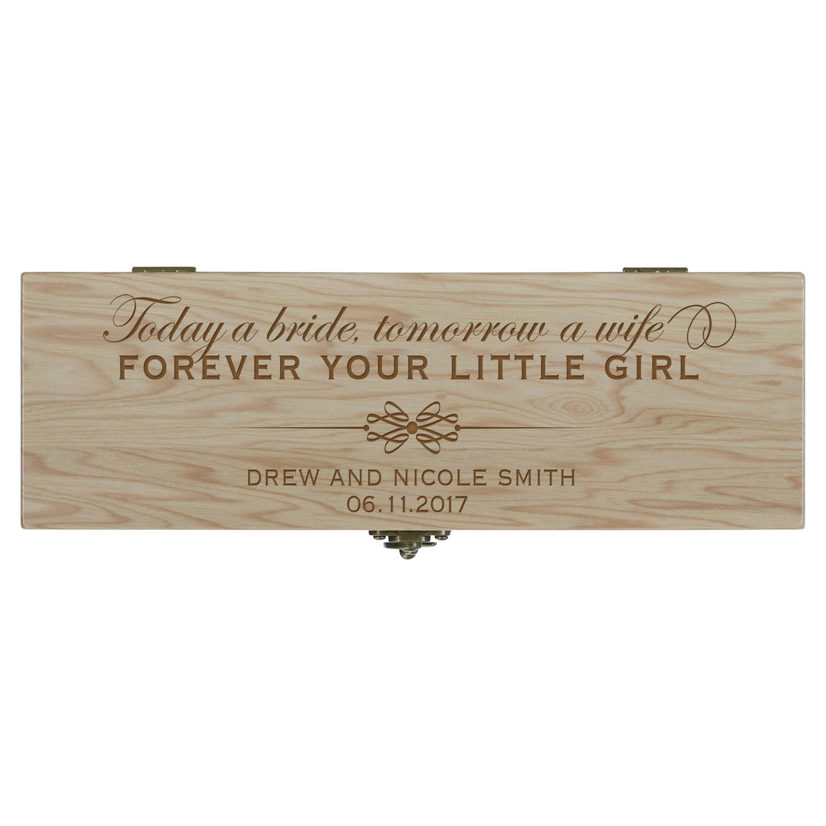 Personalized Wedding Wine Box with Latch - Today A Bride - LifeSong Milestones