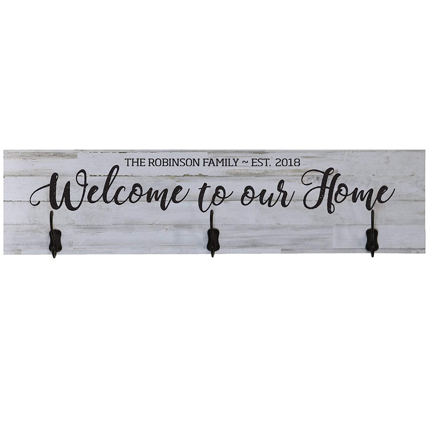 Personalized Welcome to Our Home Coat Rack Wall Sign - LifeSong Milestones