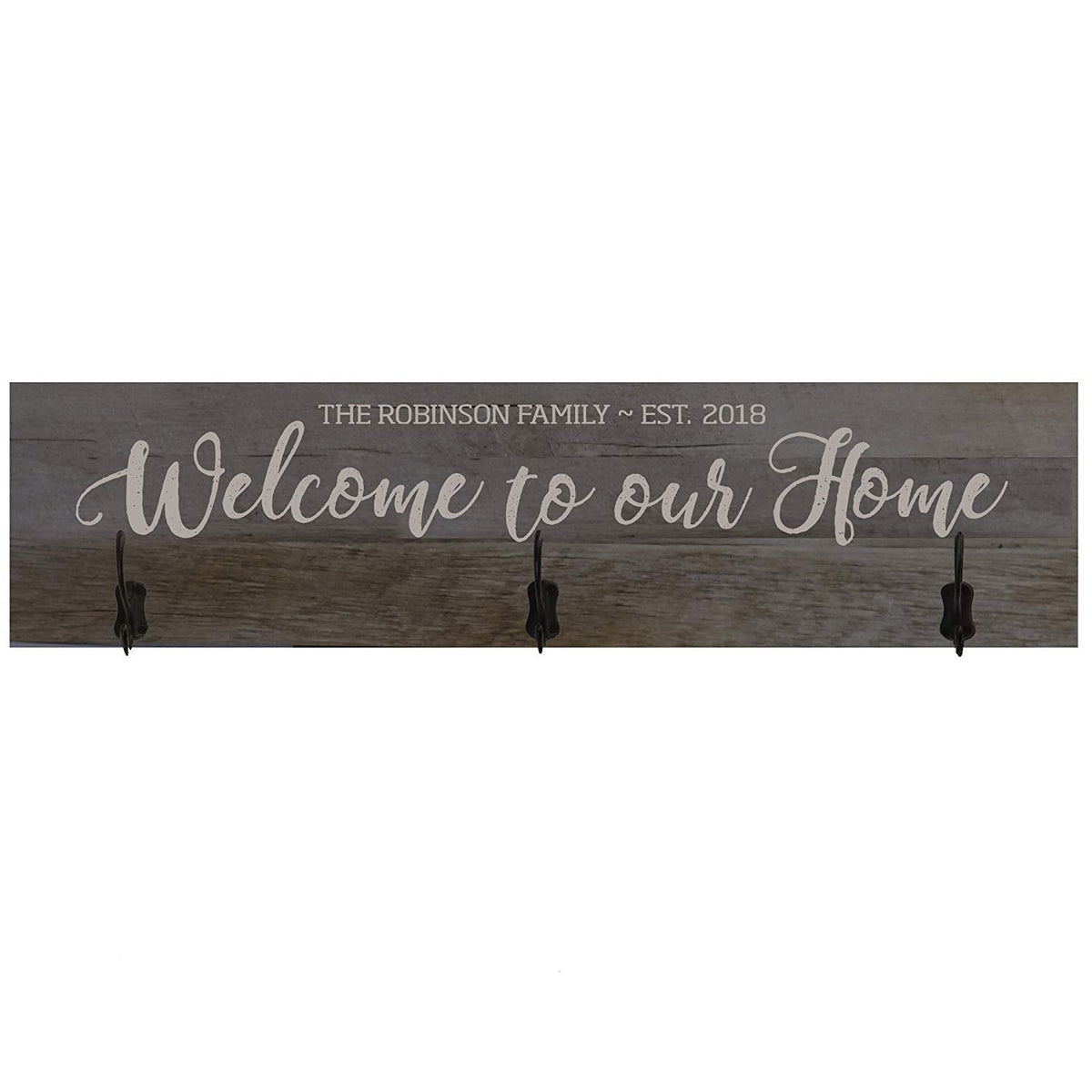 Personalized Welcome to Our Home Coat Rack Wall Sign - LifeSong Milestones