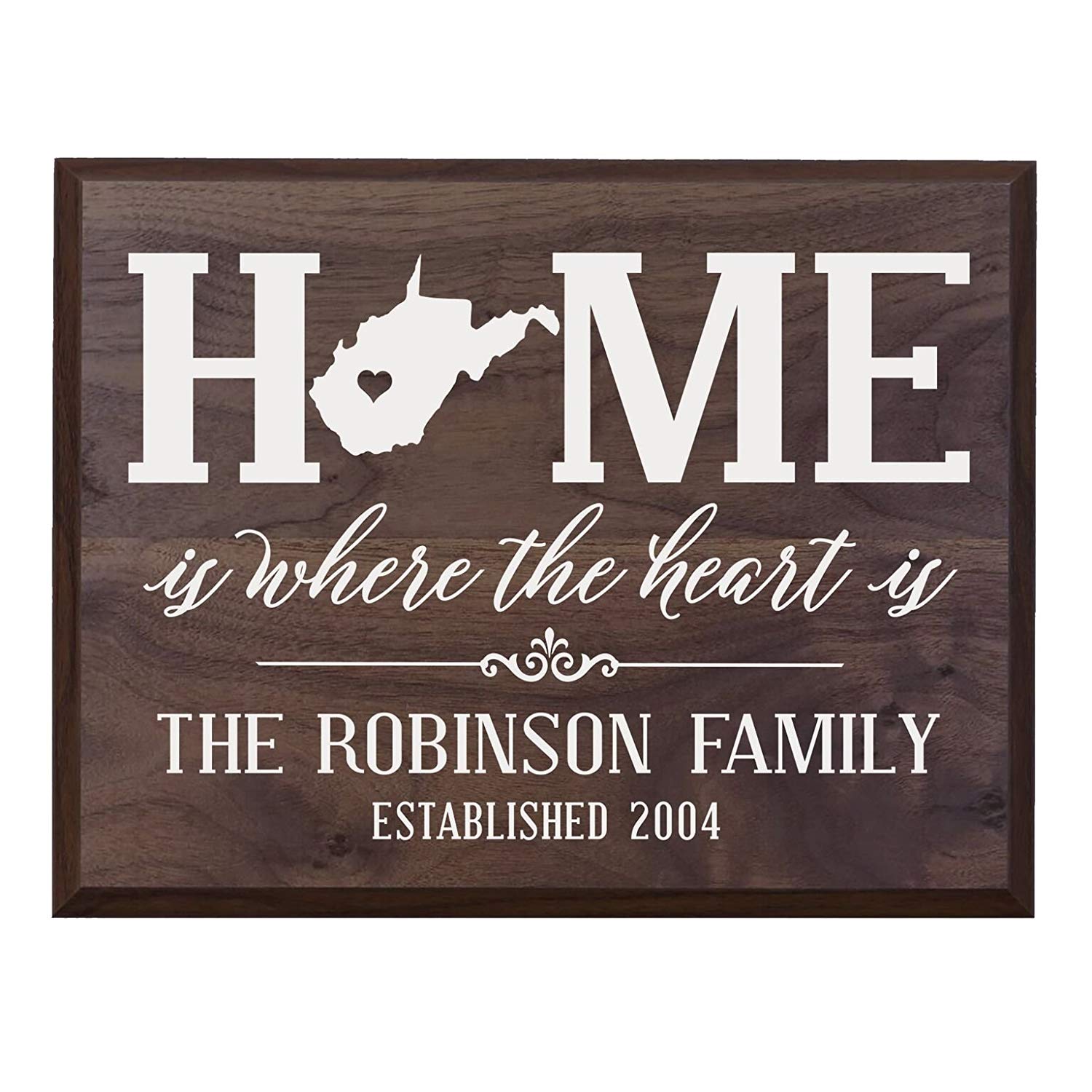Personalized West Virginia State Home is Where the heart is Sign - LifeSong Milestones