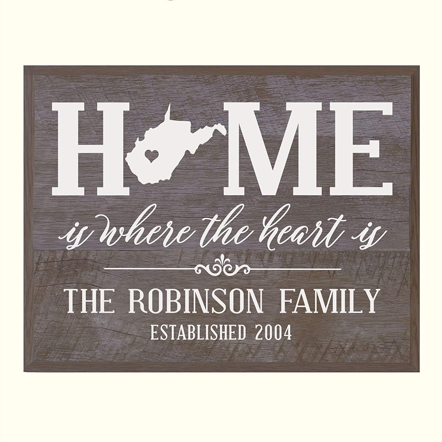 Personalized West Virginia State Home is Where the heart is Sign - LifeSong Milestones