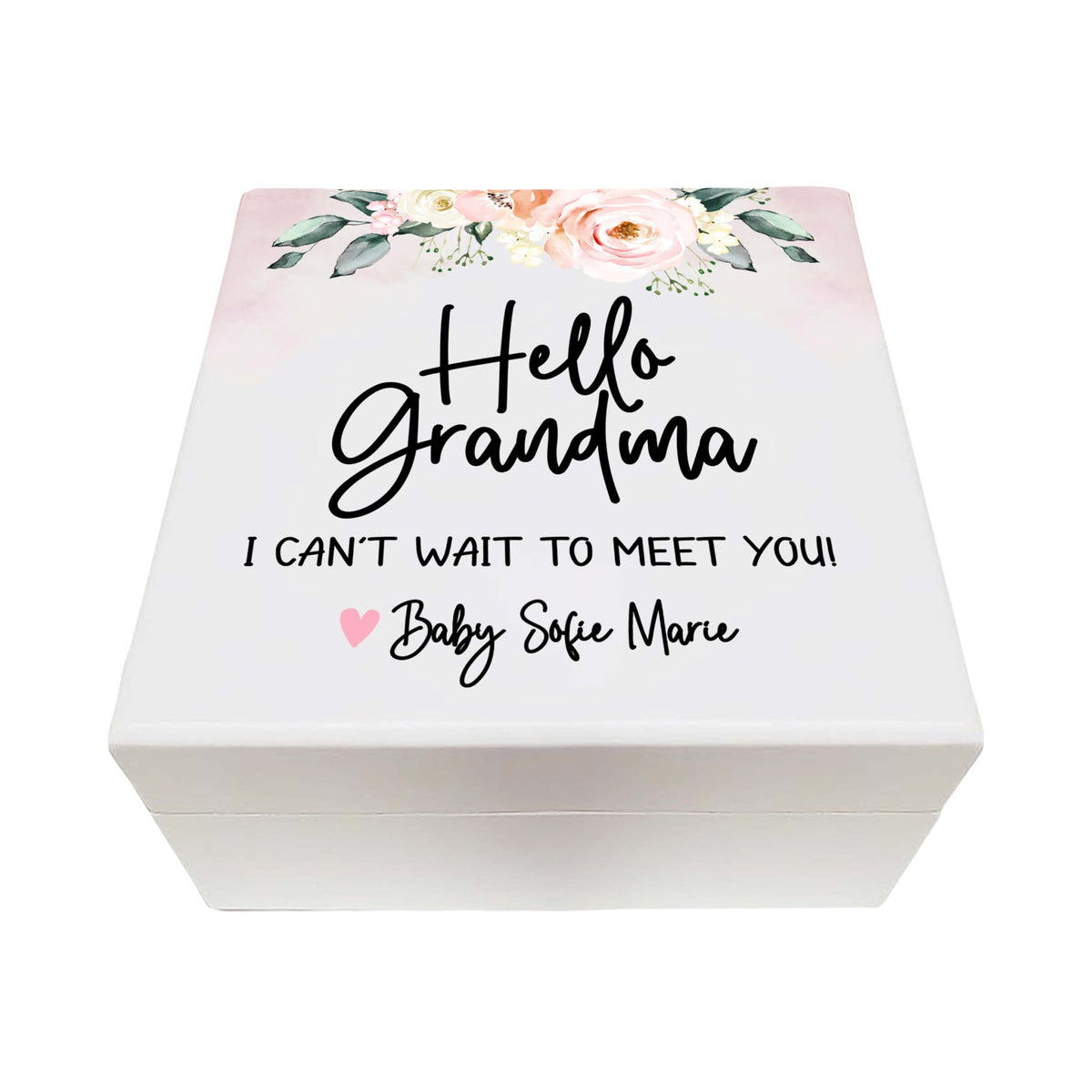 Personalized White Baby Keepsake Box for Newborn Baby Girl - LifeSong Milestones