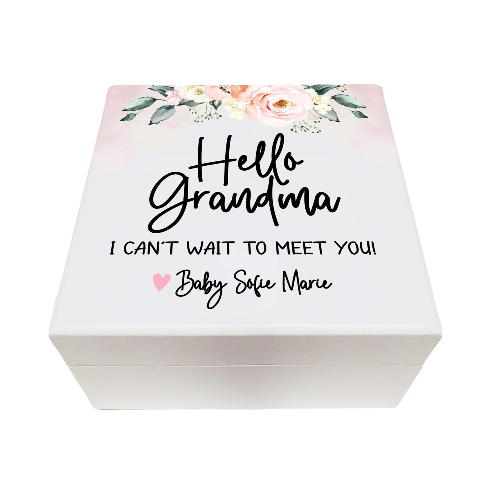 Personalized White Baby Keepsake Box for Newborn Baby Girl - LifeSong Milestones