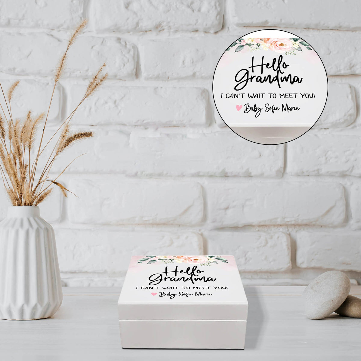 Personalized White Baby Keepsake Box for Newborn Baby Girl - LifeSong Milestones