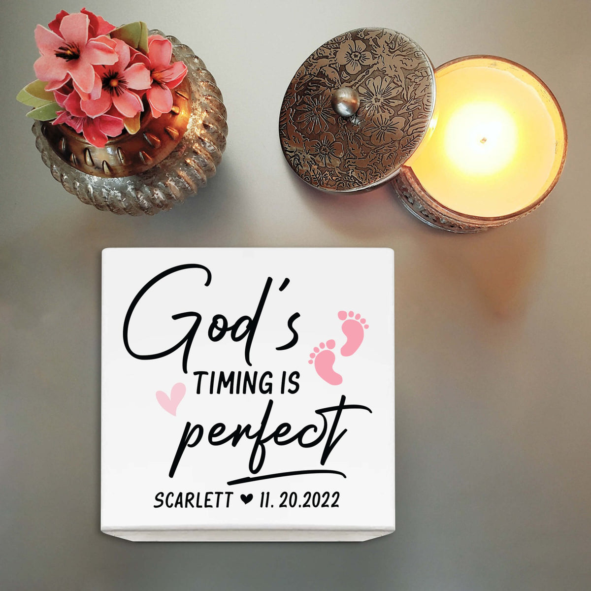 Personalized White Baby Keepsake Box for Newborn Baby Girl - LifeSong Milestones