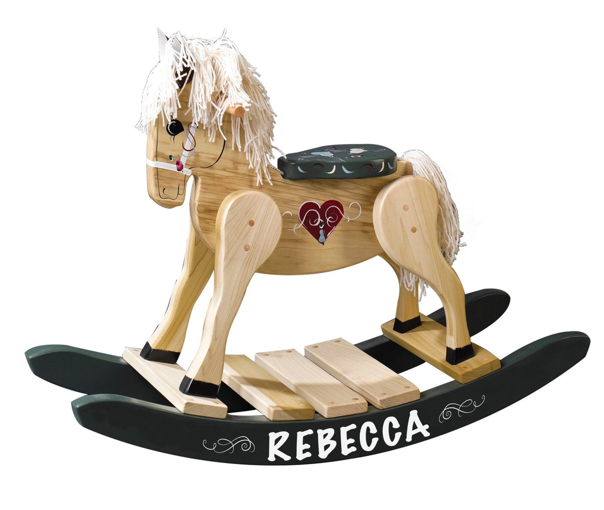 Personalized Wooden Amish Made Rocking Horse for Toddler Boys and Girls| Ride On Toy for Kids Birthday Keepsake Home Decor - LifeSong Milestones