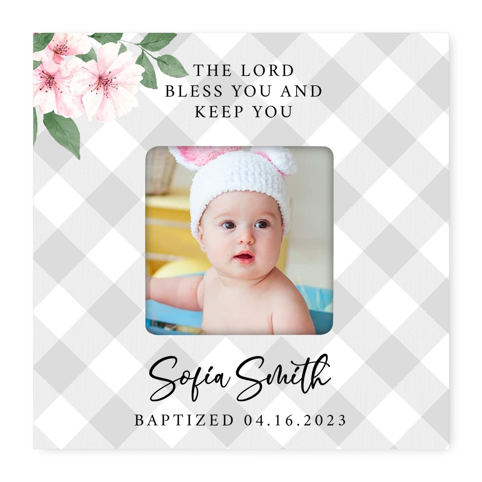 Personalized Wooden Baby Baptism Picture Frames - LifeSong Milestones