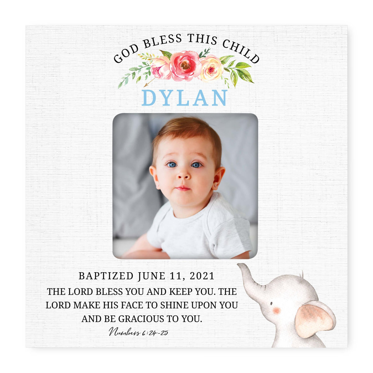 Personalized Wooden Baby Baptism Picture Frames - LifeSong Milestones