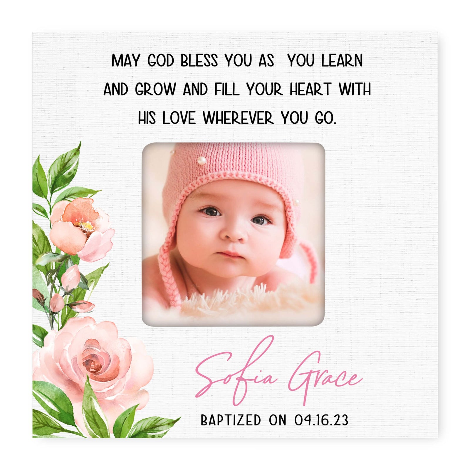 Personalized Wooden Baby Baptism Picture Frames - LifeSong Milestones