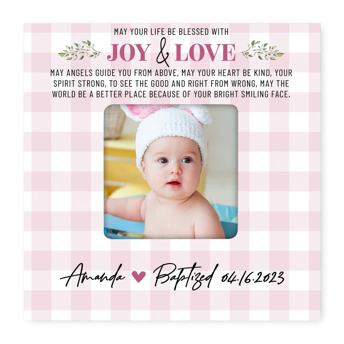 Personalized Wooden Baby Baptism Picture Frames - LifeSong Milestones