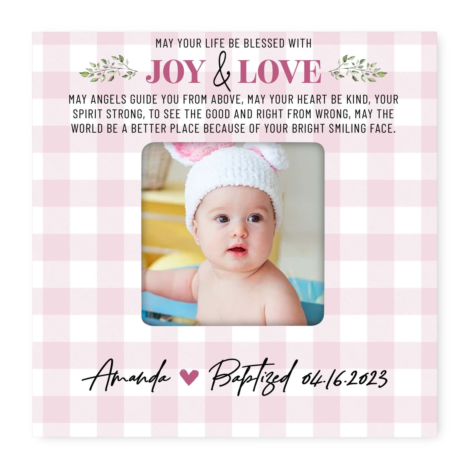 Personalized Wooden Baby Baptism Picture Frames - LifeSong Milestones