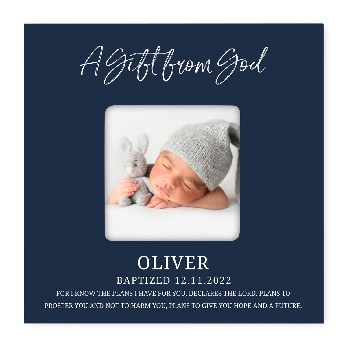 Personalized Wooden Baby Baptism Picture Frames - LifeSong Milestones