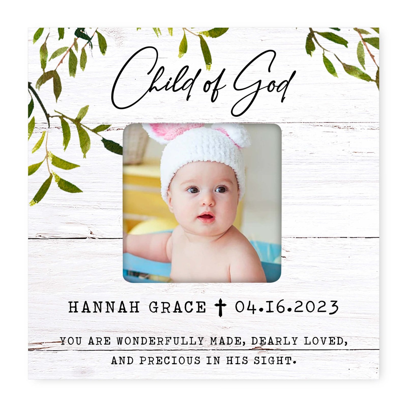 Personalized Wooden Baby Baptism Picture Frames - LifeSong Milestones